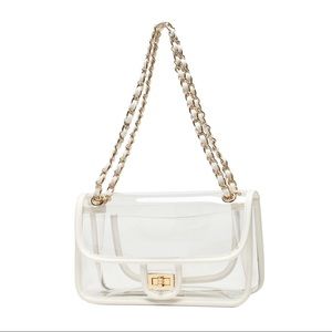 Clear purse w/ gold chain